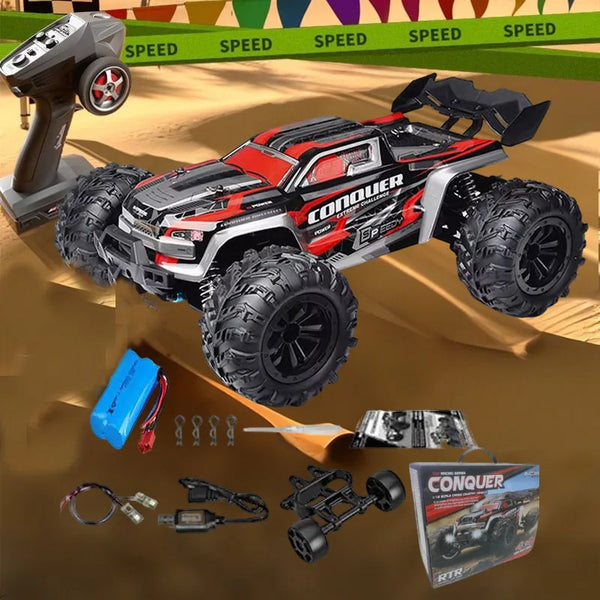 Voiture RC Drift 4WD LED 1:16 rouge, avec accessoires inclus - VortexRacing